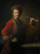 unknow artist, Portrait d'homme en costume polonais, une pipe a la main.